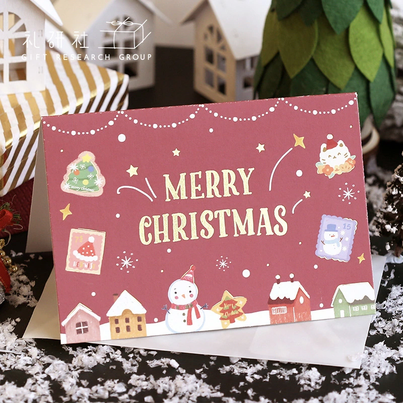 China Custom Handmade Christmas Gifts Greeting Cards Paper High-Quality Cardboard Packaging Envelope for Business Clients