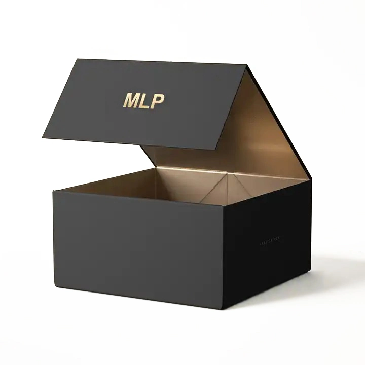 Custom Black with Lid and Foam Insert Cosmetic Magnetic Gift Box