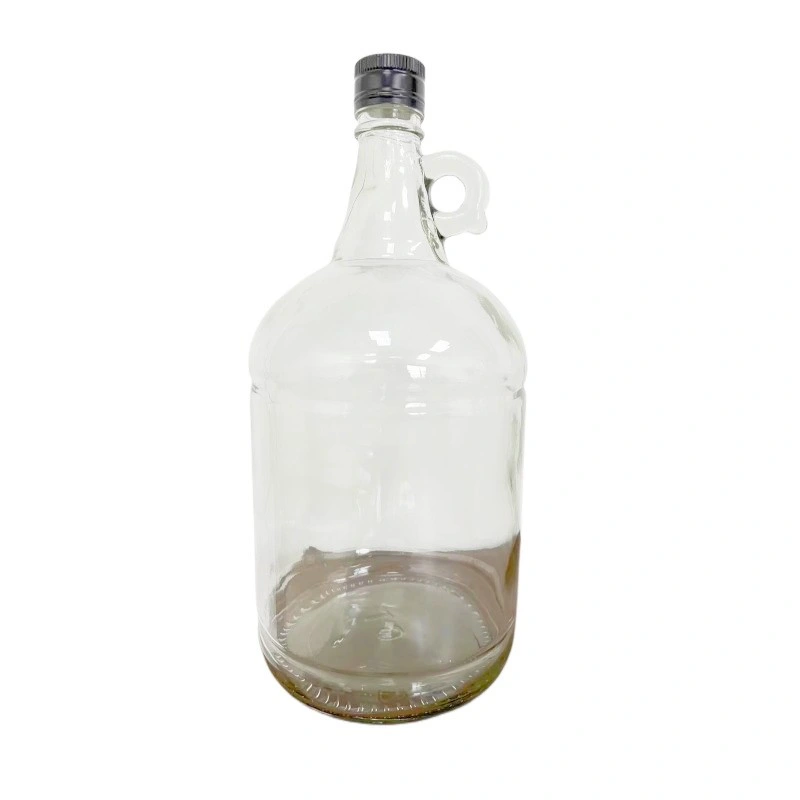 Wholesale 1/2/3 L Glass Jar California Beer Wine Bottle Large Capacity Glass Olive Oil Bottle Packaging with Handle