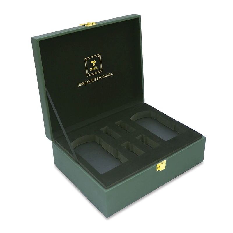 Luxury Wooden Boxes for Gift Personalized Reasonable Price Leather Perfume Rectangular Faux Leather Box
