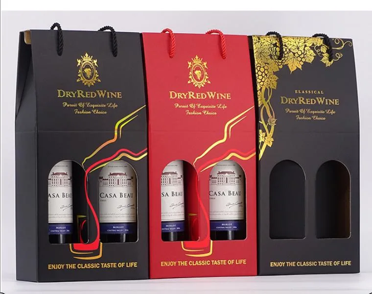 Custom Matte Black Red Luxury Foldable Hard Corrugated Paper Magnetic Closure Gift Box Red Wine Liquor Wisky Packaging