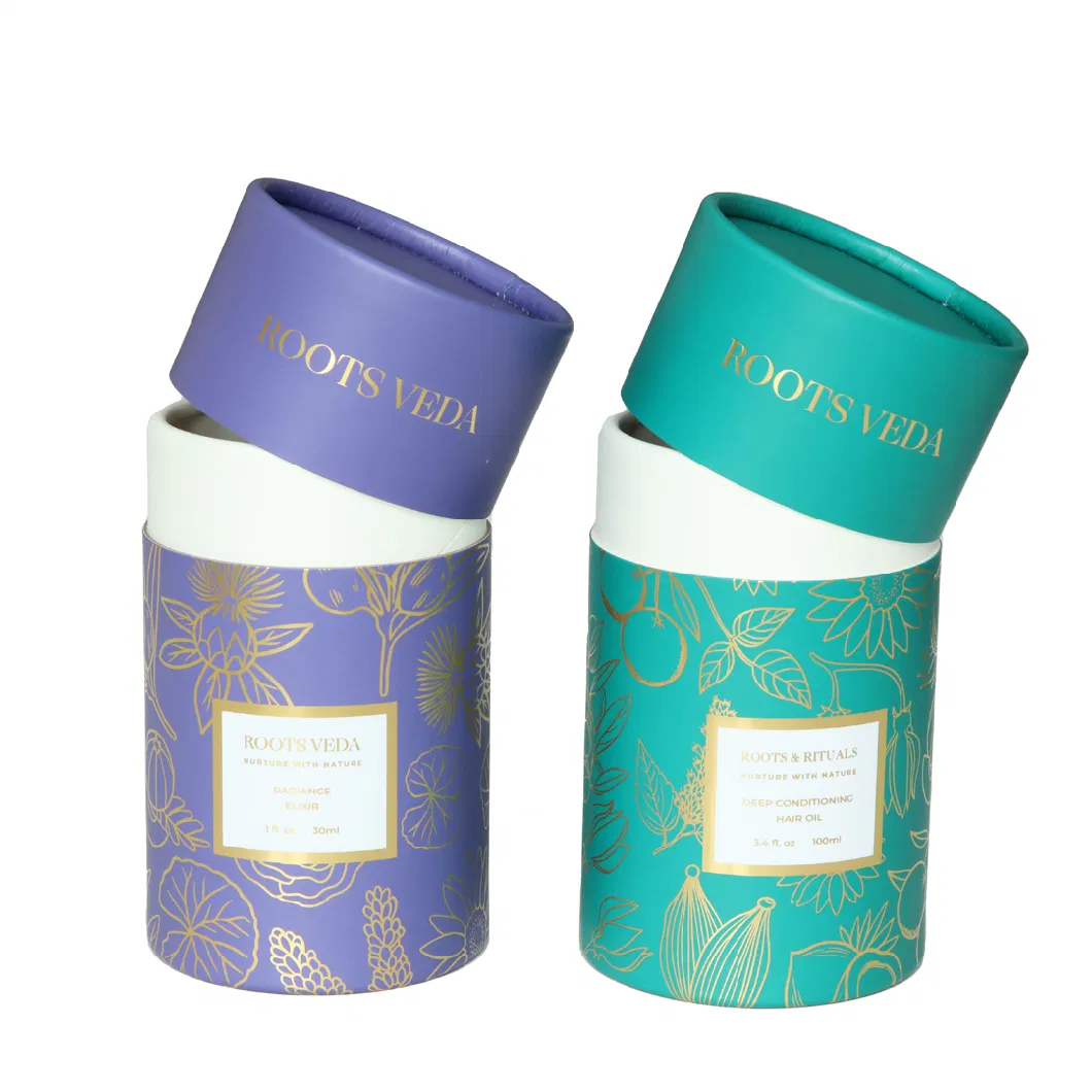 Wholesale Luxury Cylinder Paperboard Childproof Tea Tube Packaging Paper Cosmetic Canister Cylinder Packaging Box