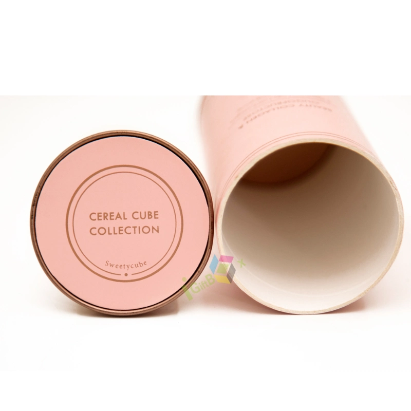 Custom Wholesale Luxury Pink Cylinder Silk Scarf Tube Gift Box