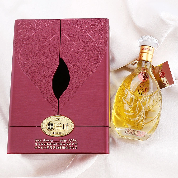 Firstsail high End Fashion Double Door Design Golden Custom Gift Wooden Whisky Wine Box