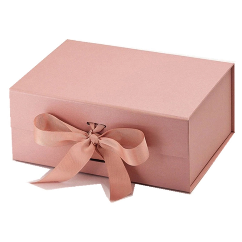 Custom Luxury Valentine′ S Day Packaging Foldable Magnetic Closure Gift Box with Lid and Ribbon