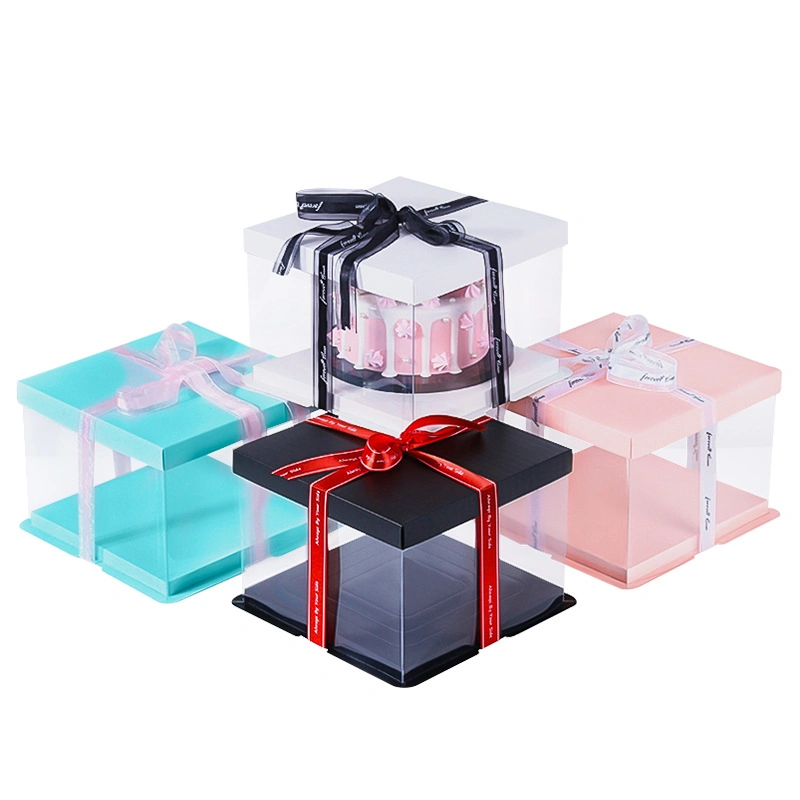 Disposable Plastic Cake Container Boxes for Cup Cake Clear Gift Pastry Packaging Round Swiss Roll Custom Transparent in Bulk