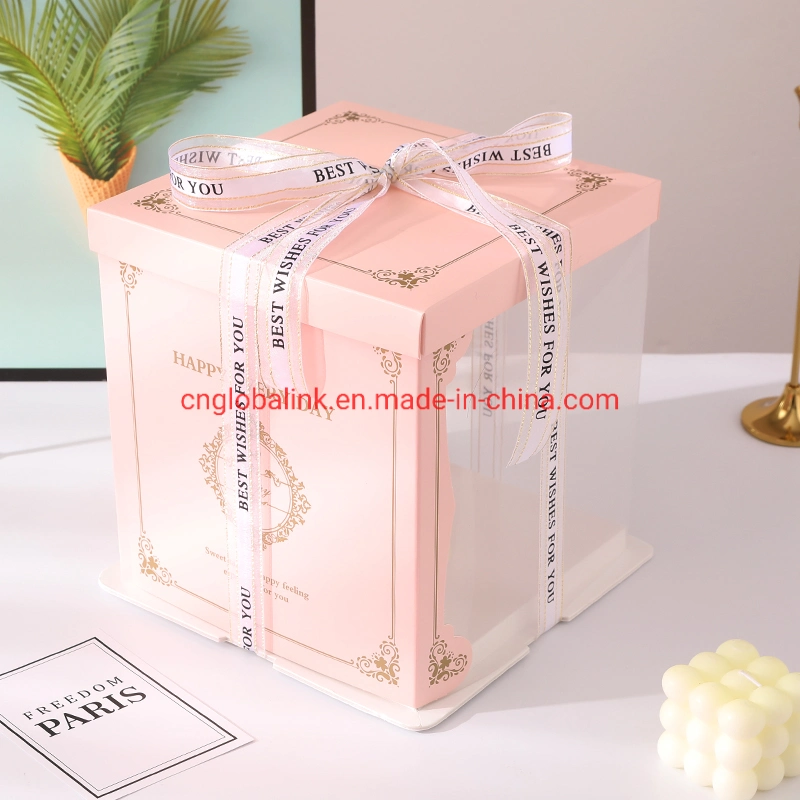 Cake Packaging Birthday Custom Clear Tall Transparent Cakes Boxes in Bulk 6/8/10 Inch