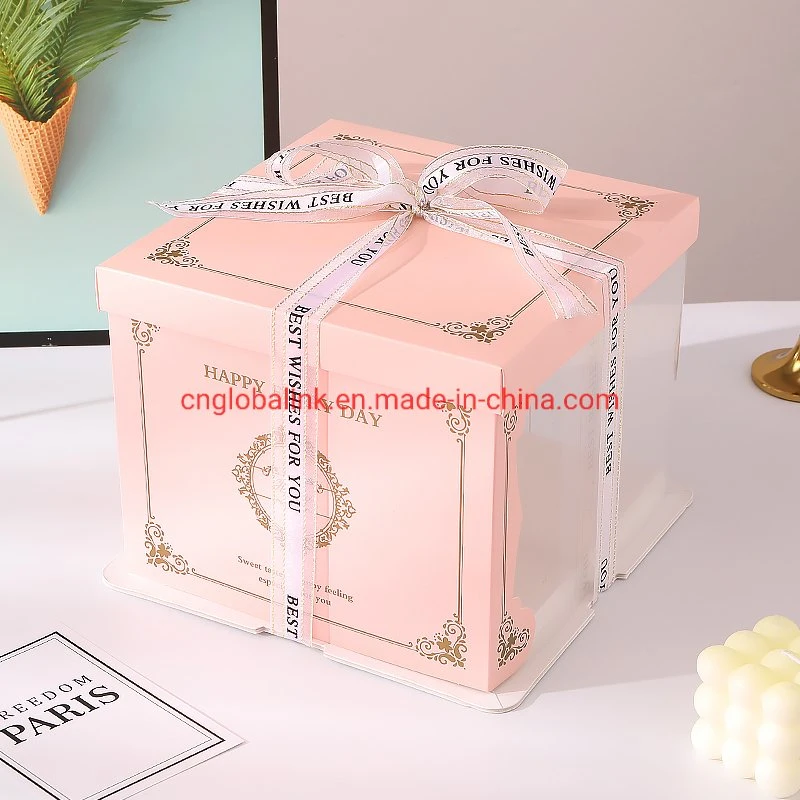 Cake Packaging Birthday Custom Clear Tall Transparent Cakes Boxes in Bulk 6/8/10 Inch