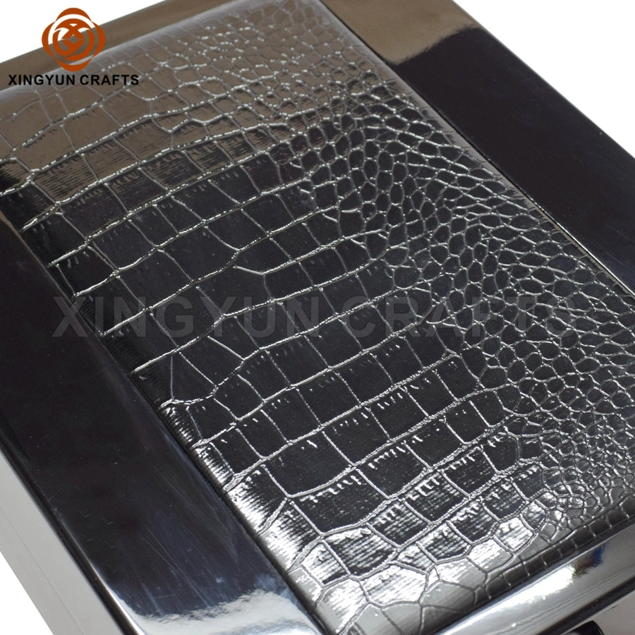 2023 New Personalized Wooden Jewelry Packaging Box Black Leather Travel Jewelry Collection Box Multi Jewelry Storage Case
