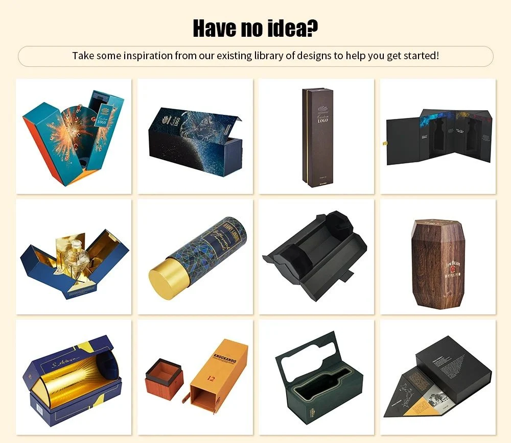 Custom Black Whisky Alcohol Drink Bottle Spirit Gift Wine Packaging Box