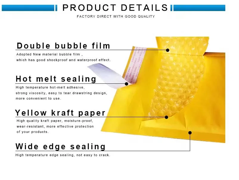 Kraft Paper Padded Envelope for Shirt Clothes Bubble Paper Mailer Cardboard Envelopes for Clothes