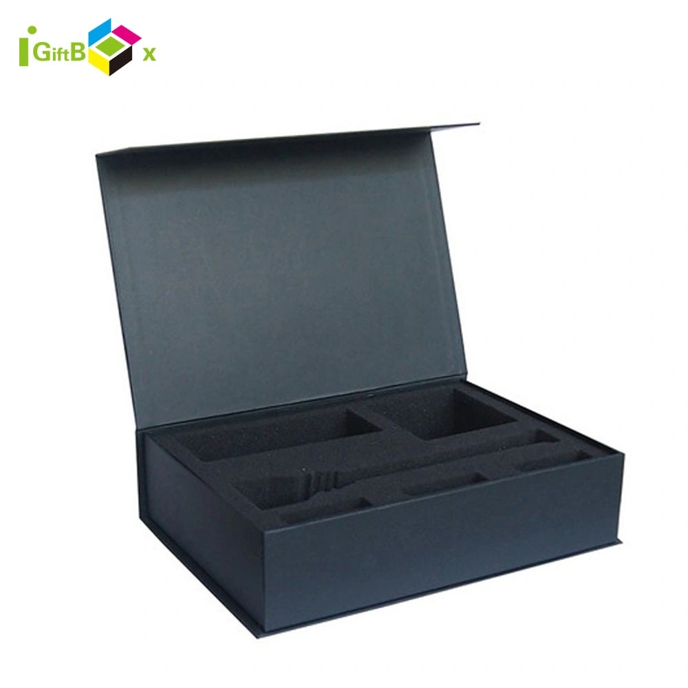 Custom Logo Personalized Foldable Cardboard Folding Black Paper Packaging Luxury Gift Box