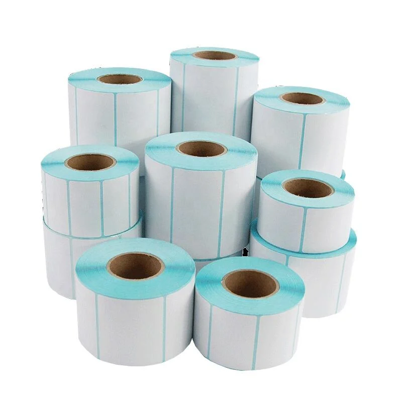 Custom White Roll Label Stickers Blank Barcode Label Direct Print Waterproof Sticker Labels for Packaging