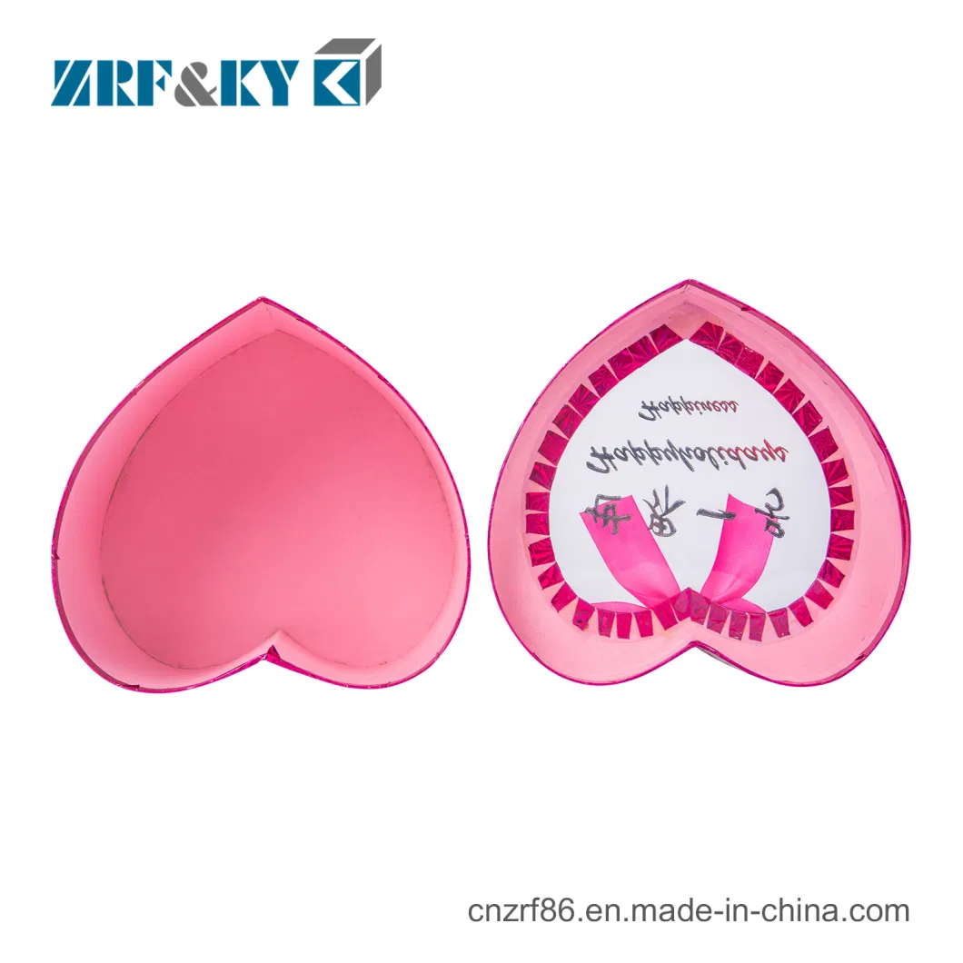 Custom Luxury Rigid Heart Shape Clear Window Paper Gift Packaging Box