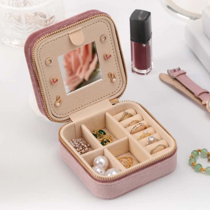 Personalized Jewelry Case Travel Jewellery Organizer Velvet Jewelry Box Wholesale