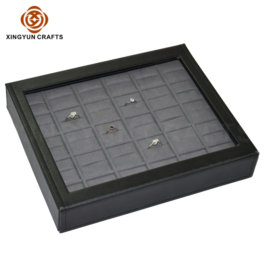 2022 New Personalized Wooden Jewelry Packaging Box Black Leather Bracelet Watch Display Box