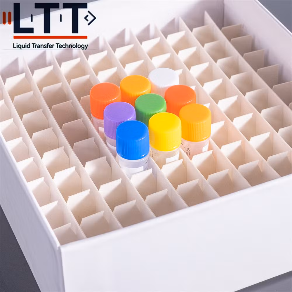 Cardboard Cryobox 25 Well Cryovial Storage Box Freezer Box Cryogenic Vial Storage Box for Laboratory Blue 1 Inch 100well 5ml Cryo Vial Box Cardboard Type