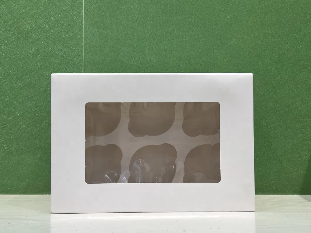 White Baking Box, Window Cake Box for One Cup