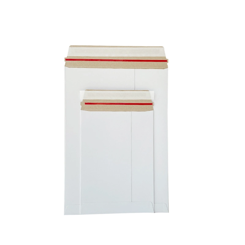 White Rigid Cardboard Mailers Stay Flat Envelopes for Courier Package