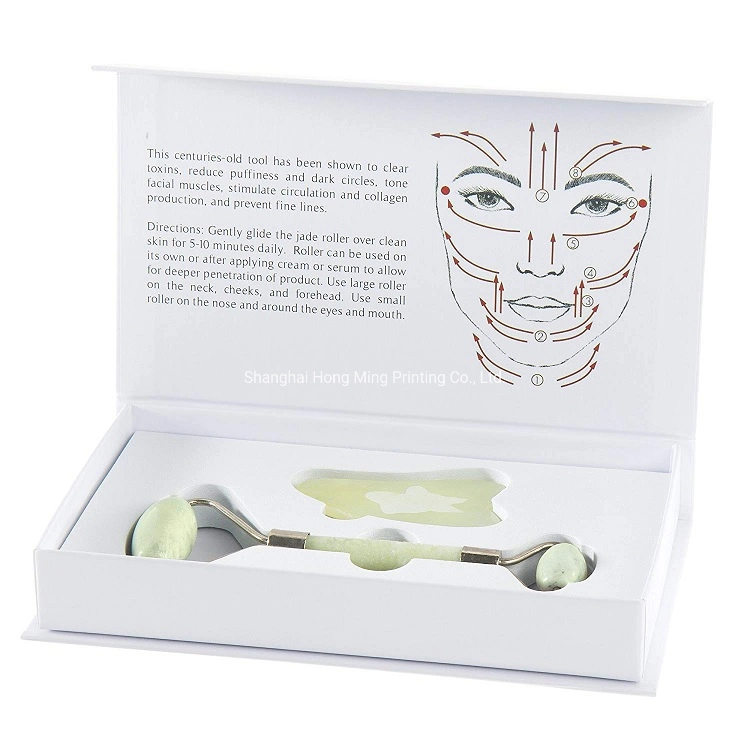 Custom Luxury Small Paper Gift Foam Insert Magnetic Flap Book Style Box for Facial Roller Packaging