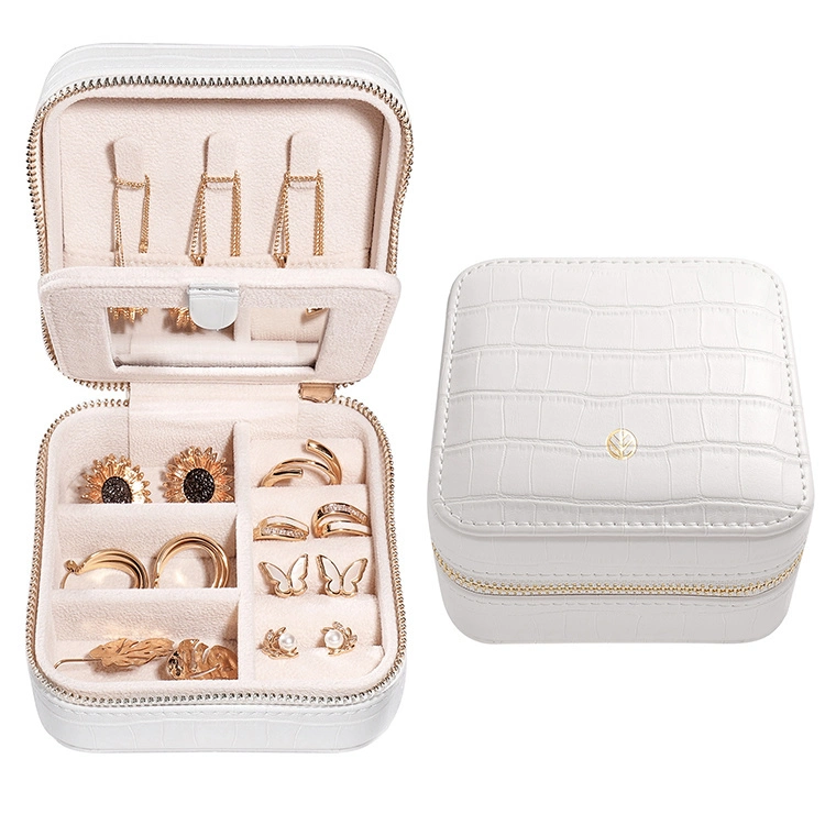 Personalized Birthday Gift Custom Necklace Ring Earrings Jewelry Organizer Case Leatherette Mini Portable Travel Jewelry Box