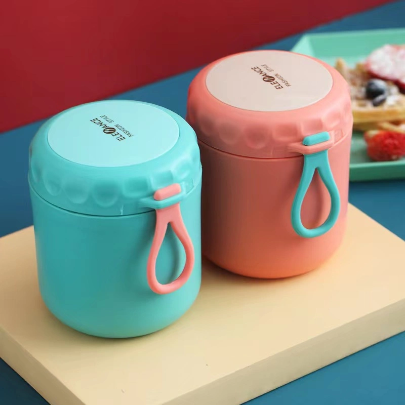 Airtight Portable 430ml Insulated Soup Cup Keep Warm Thermal Lunch Box Kids with Handle Spoon