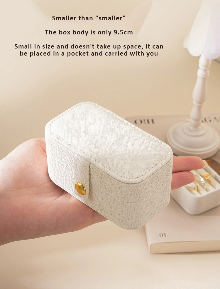 Wholesale High Quality Small Custom PU Leather Mini Travel Portable Jewellery Organizer Earrings Lipstick Rings Storage Boxes