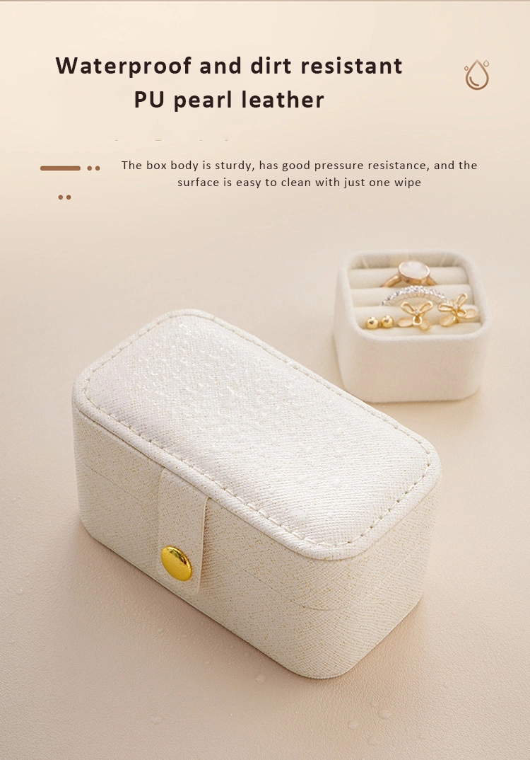 Wholesale High Quality Small Custom PU Leather Mini Travel Portable Jewellery Organizer Earrings Lipstick Rings Storage Boxes