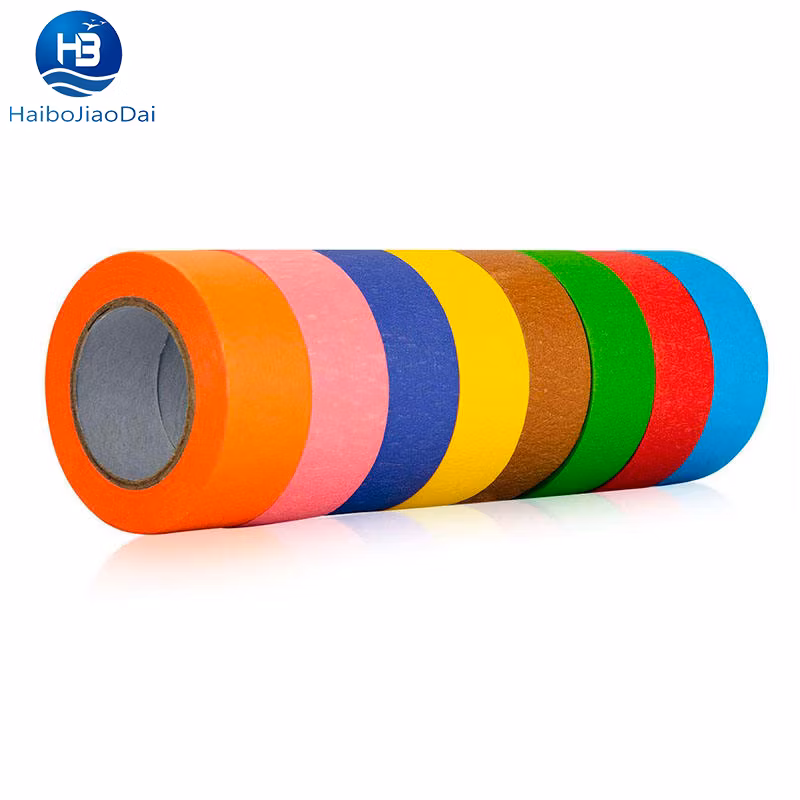Green White Yellow Washi Masking Painter Tape Waterproof Colorful Crepe Tape