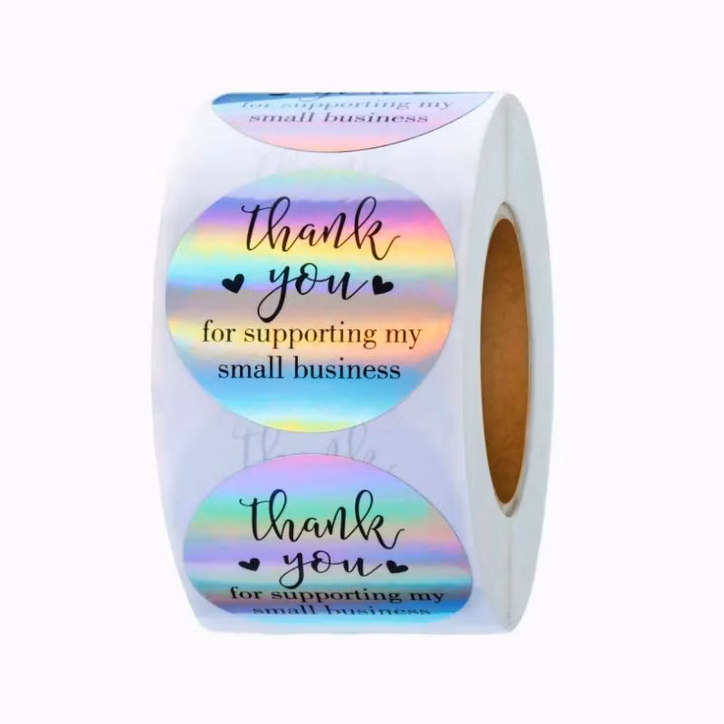 Custom Waterproof Clear Matte Wedding Favor Stickers with Gold Foil