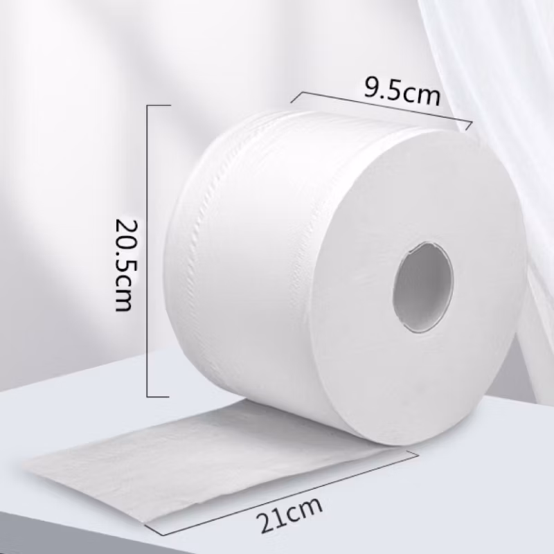 Custom Recycled Pulp Flushable Large Commercial Toilet Rolls Embossed Jumbo Tissue Paper Roll Dissolving Bathroom Tissue Paper