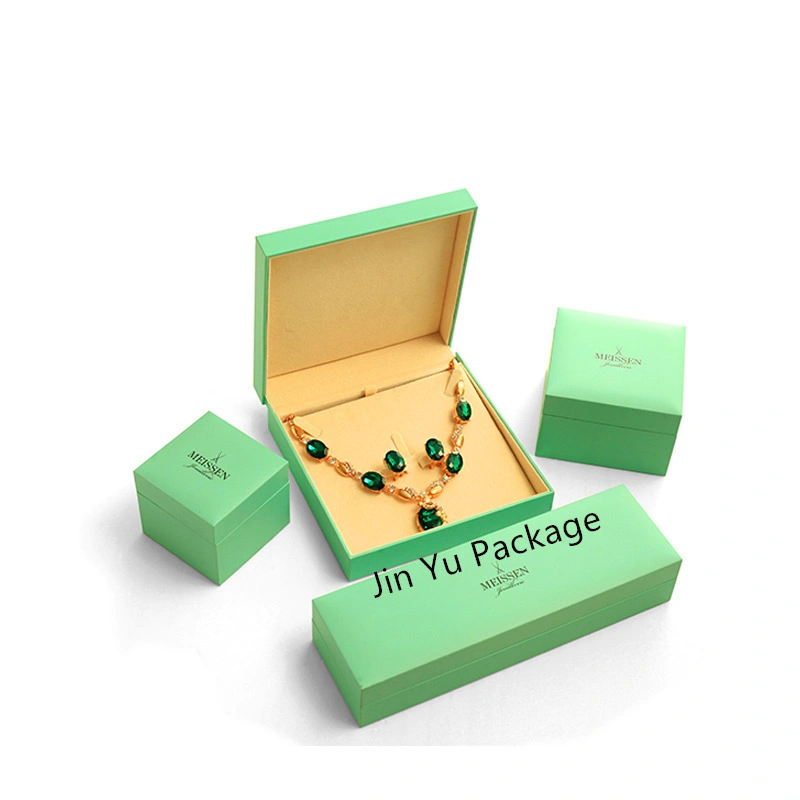 Custom Logo Printing Elegant Green Gift Paper Gift Jewelry Packaging Boxes