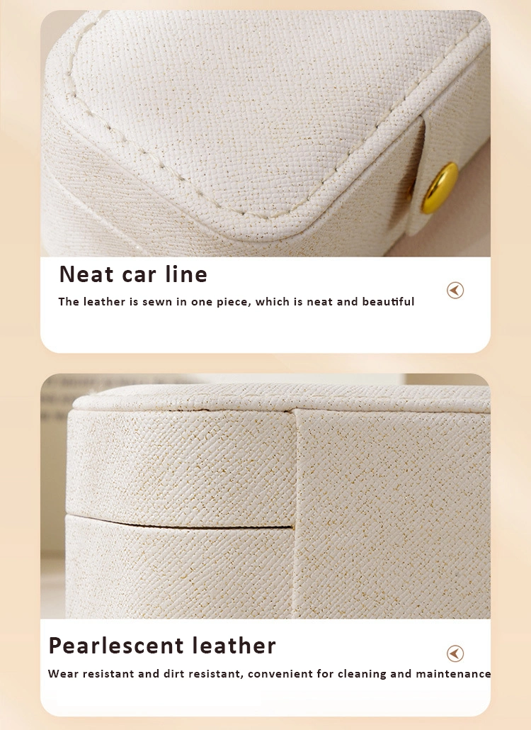 Wholesale High Quality Small Custom PU Leather Mini Travel Portable Jewellery Organizer Earrings Lipstick Rings Storage Boxes