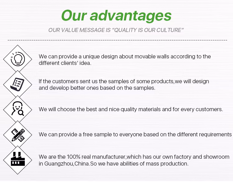 Exrtruded Aluminium Sliding Partition Wall with Aluminum Accessories Track Wheels