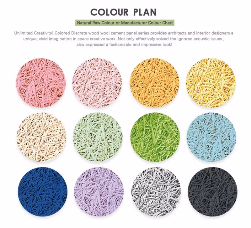 Harmony Acoustic Decorative Board Colorful Sound Absorption Material Wood Wool Wall Panels