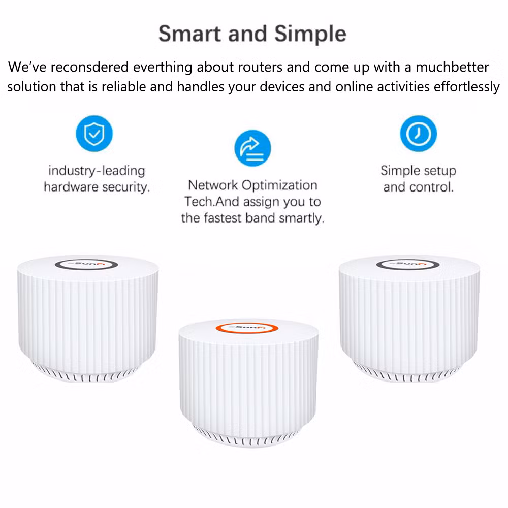 Whole-Home Coverage Hotspot Dual Band 2.4G/5g AC1200m Smart Home Mesh Wireless WiFi Router Through 3 Walls