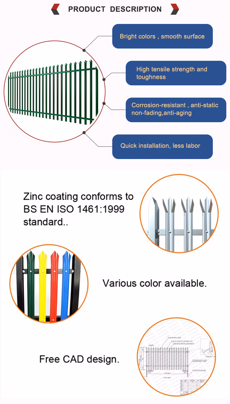 Wrought Iron Designs High Quality Panel Fence Many Types Palisade Fence