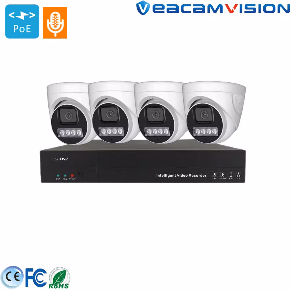 Wholesale 4MP Dome Camera Poe Kits Security Small Surveillance Color Combo DVR Kit System Price HDD Recorder Hidden Home Conference Video Hikvision CCTV Camera