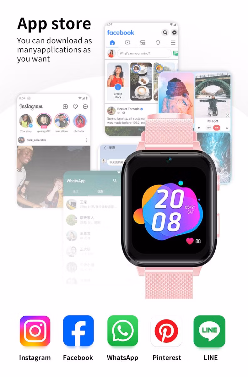 2024 Super Cool Ql27 Kids′ Smartwatch - 1.69" IPS Screen Magic, GPS Wonder, Wi-Fi Wonders, Connectivity Charms, and Video Calling Magic Function