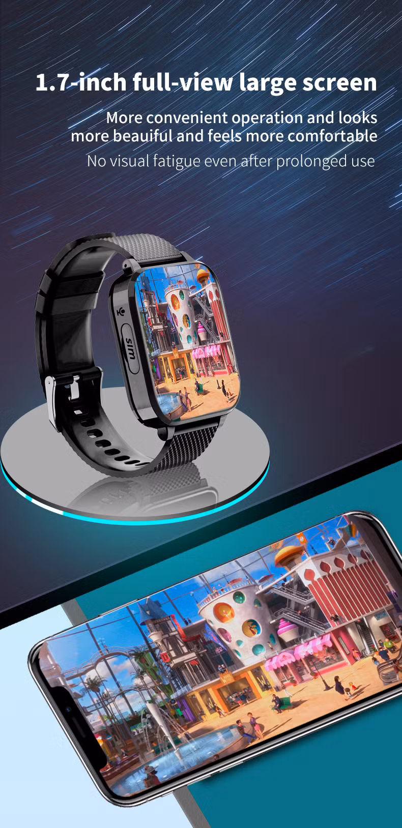 2024 Super Cool Ql27 Kids′ Smartwatch - 1.69" IPS Screen Magic, GPS Wonder, Wi-Fi Wonders, Connectivity Charms, and Video Calling Magic Function