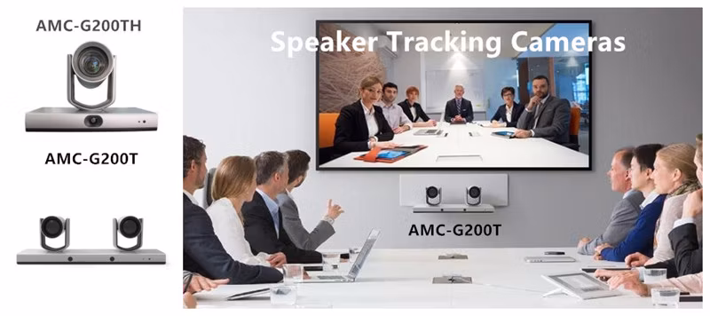 Amc-G200t Dual Speaker Voice Tracking PTZ Cameras Video Conference Camera USB Webinar Large Room