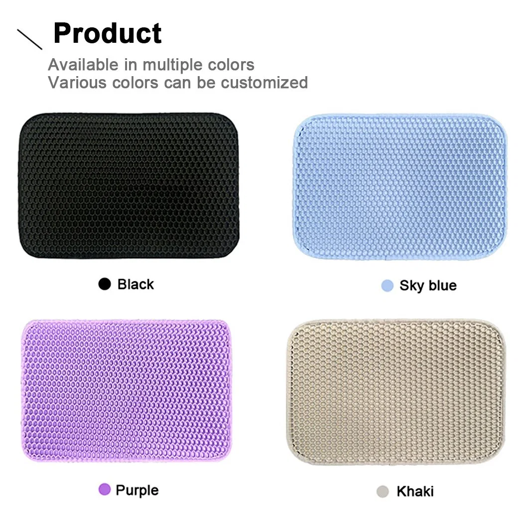 High Quality Scatter Control Double Layer Waterproof Urine Proof Pet Mat EVA Cat Litter Mat for Kitty Behavior Training