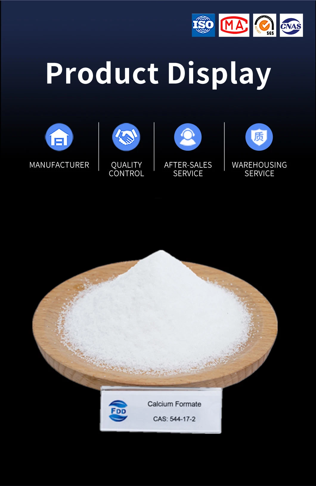 Calcium Formate Additive Particles CAS No. 544-17-2 Widely Used Additive for Animal Dietary and Early Coagulation Agent in Cement