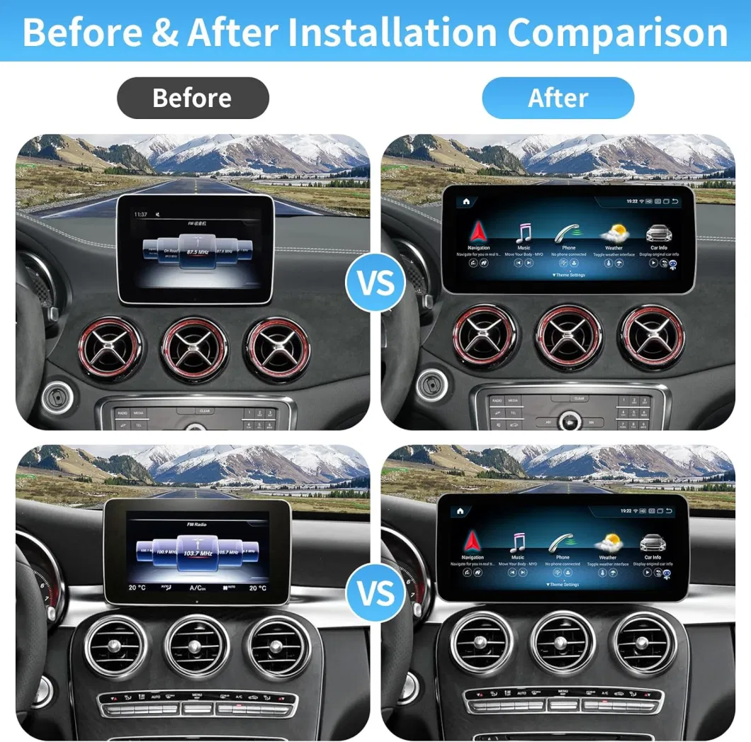 Carplay GPS Car for Mercedes Benz Glc W205 C260 C300 C63 V260 V Class