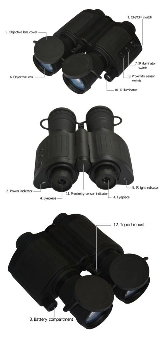 Military Infrared (IR) Night Vision Telescopes and Binoculars - Daking&prime;s Tracker (D-B1105-A)