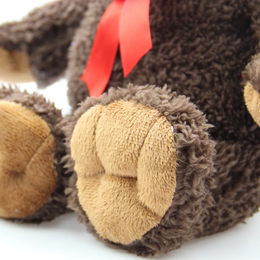 Soft Plush Teddy Bear with Elk Antlers Decoration Presents for Girlfriend