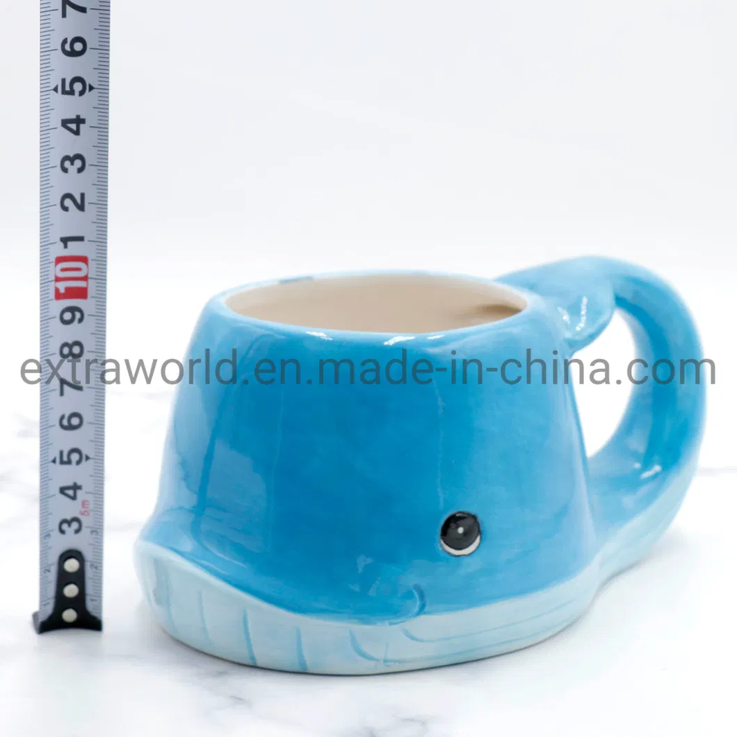 New Ocean Collection Ceramic Blue Whale Mugs Tail Handle Pot Gift