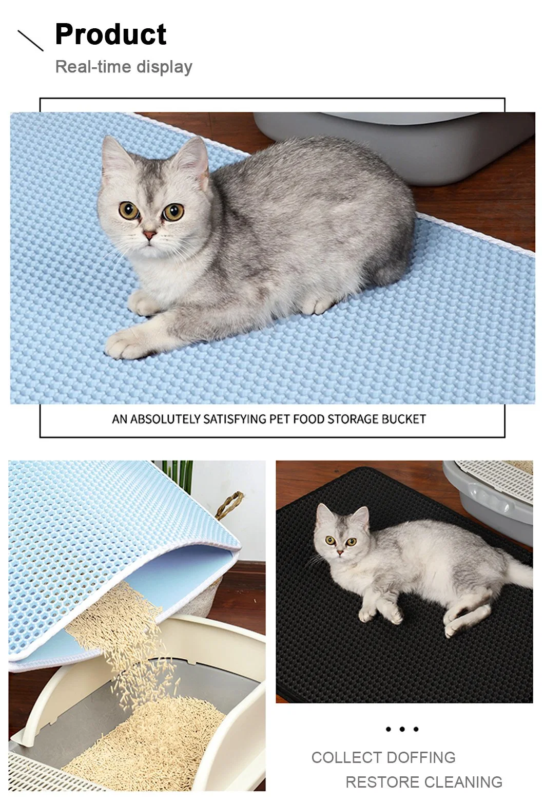 High Quality Scatter Control Double Layer Waterproof Urine Proof Pet Mat EVA Cat Litter Mat for Kitty Behavior Training