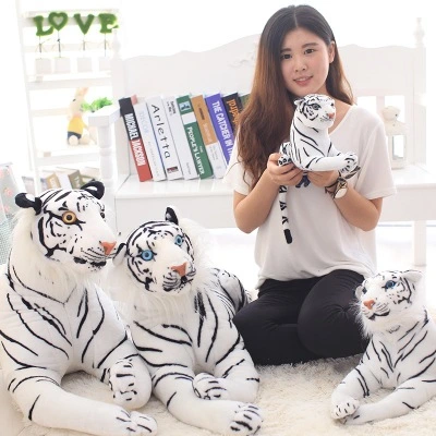 25-50cm Soft Stuffed Plush Baby Toy Realistic Wild Animal Carton Tiger