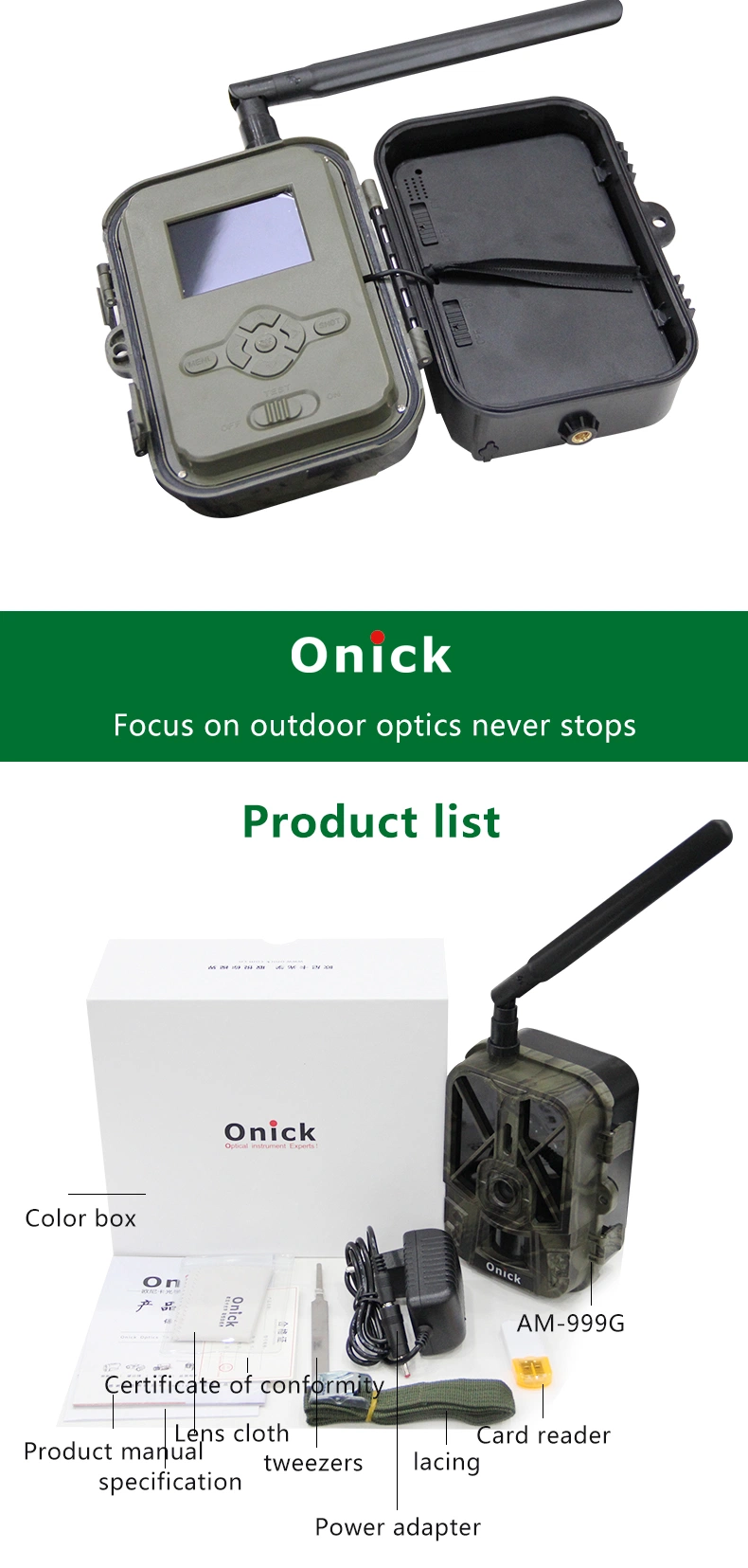 Ready to Ship Onick 4G IR Trigger Camera Hunting Game Wild Animals Trail Cameras for Security